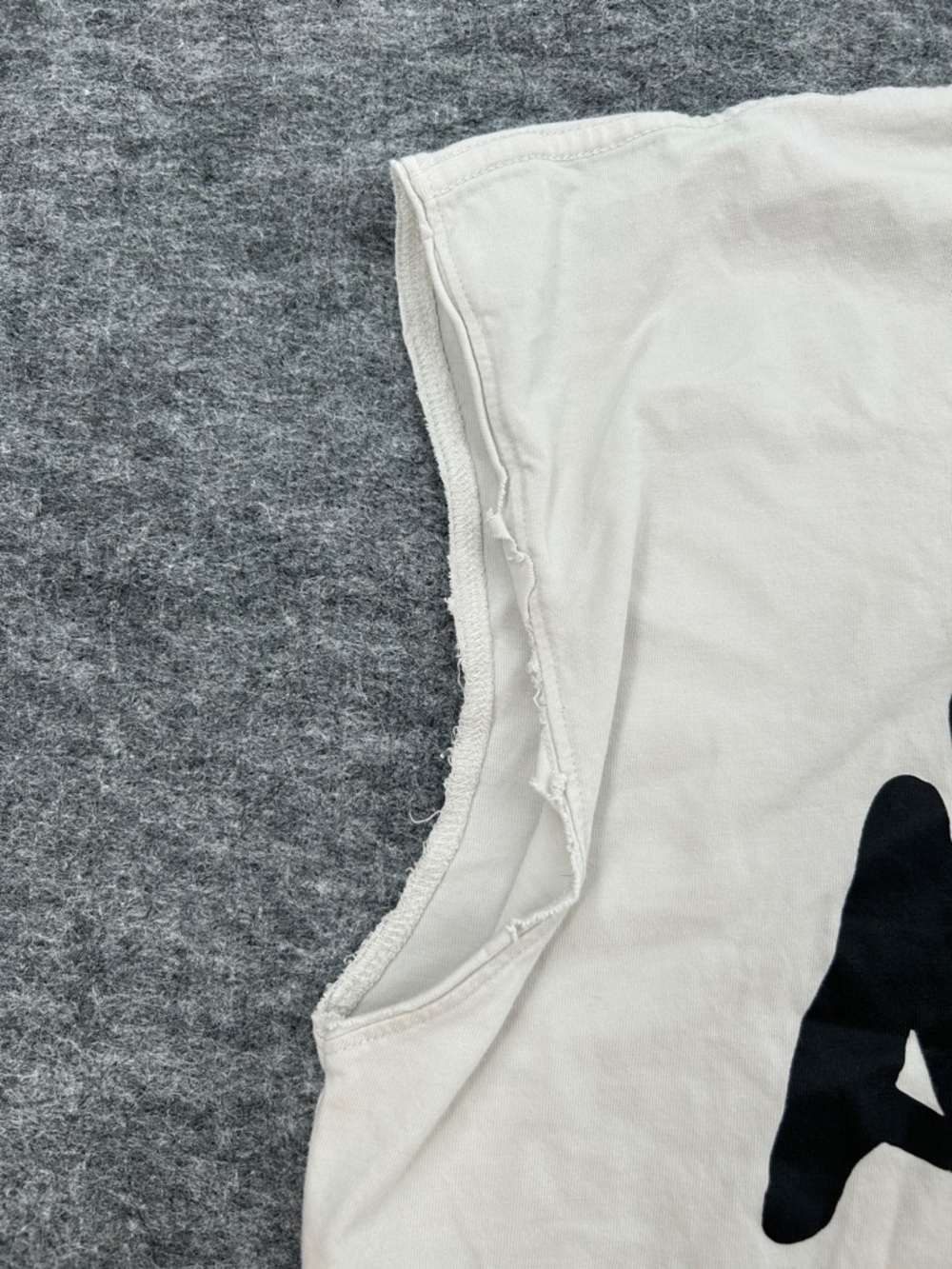 AllSaints Oversized Sleeveless Graphic Shirt White XL Men London Logo Distressed - Picture 9 of 10